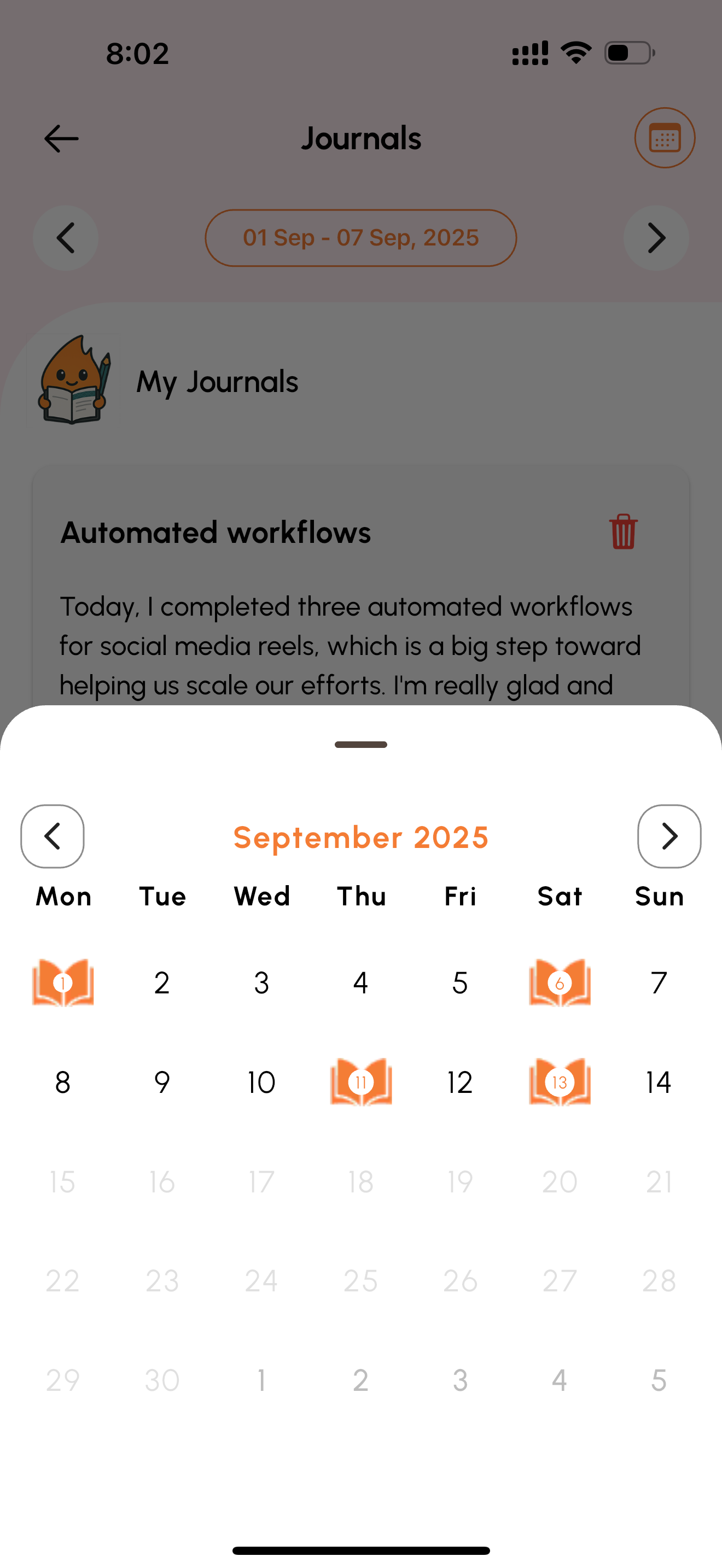 R.I.S.E. App - Journaling Calendar
